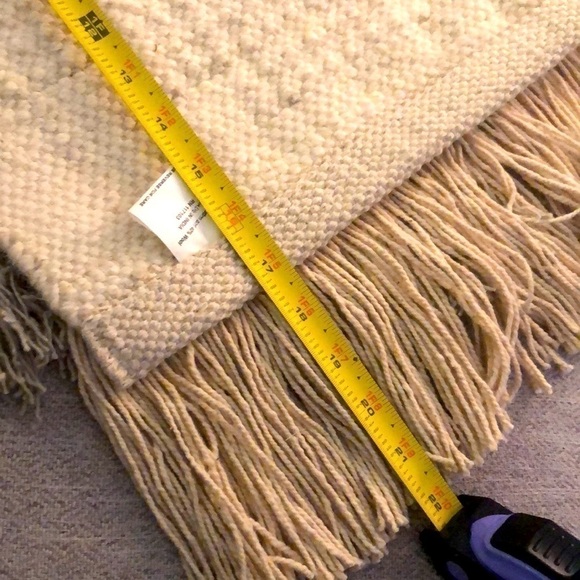 Woven Wool & Cotton Hanging Wall Tapestry with Wood Rod - Picture 7 of 8